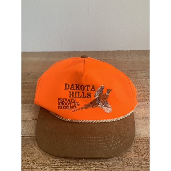 Source Unknown Other - Vintage Dakota Hills Private Shooting Preserve Orange Hunting Hat Cap USA